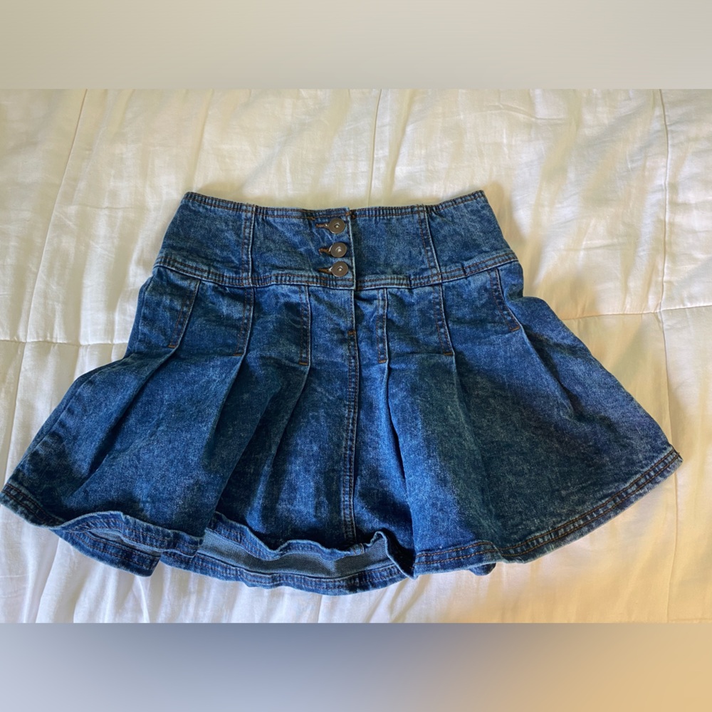 No Boundaries High Waisted Denim Mini Skirt